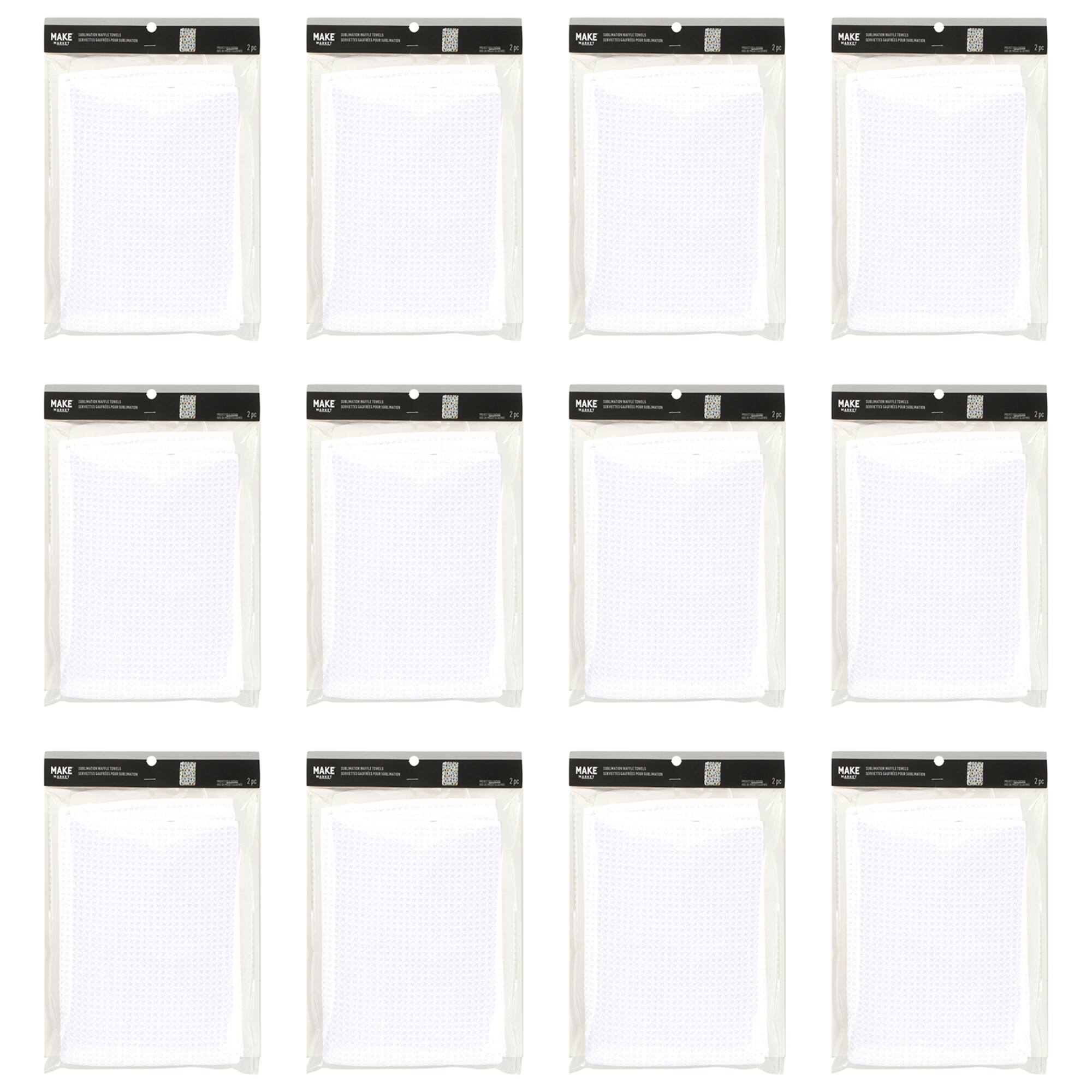 12 Packs: 2 ct. (24 total) 16" x 24" Sublimation Waffle Towels by Make Market®